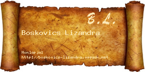 Boskovics Lizandra névjegykártya
